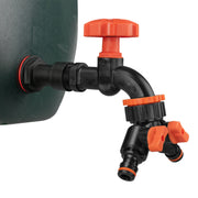 Water Butt Extension Kit 1/2" with Black Dial Tap + Two-Way Splitter - Home & Garden > Lawn & Garden > Watering & Irrigation Tech Hose & Fittings