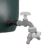 Water Butt Extension Kit 1/2" with Grey Dial Tap + Two-Way Splitter and Drill Bit - Home & Garden > Lawn & Garden Tech Hose & Fittings