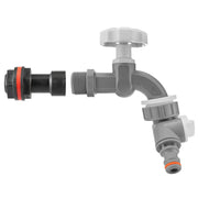 Water Butt Extension Kit 1/2" with Grey Dial Tap + Two-Way Splitter and Drill Bit - Home & Garden > Lawn & Garden Tech Hose & Fittings
