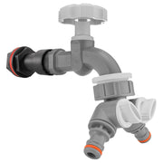 Water Butt Extension Kit 1/2" with Grey Dial Tap + Two-Way Splitter - Home & Garden > Lawn & Garden > Watering & Irrigation Tech Hose & Fittings