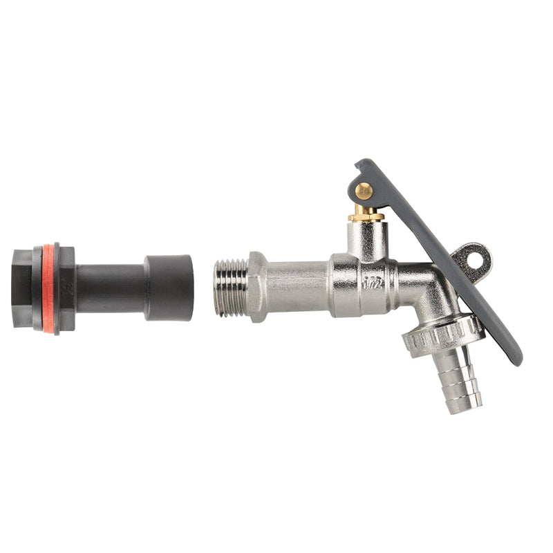 Water Butt Extension Kit 1/2" with Lever Tap Hose Barb and Lever Lock - Garden watering