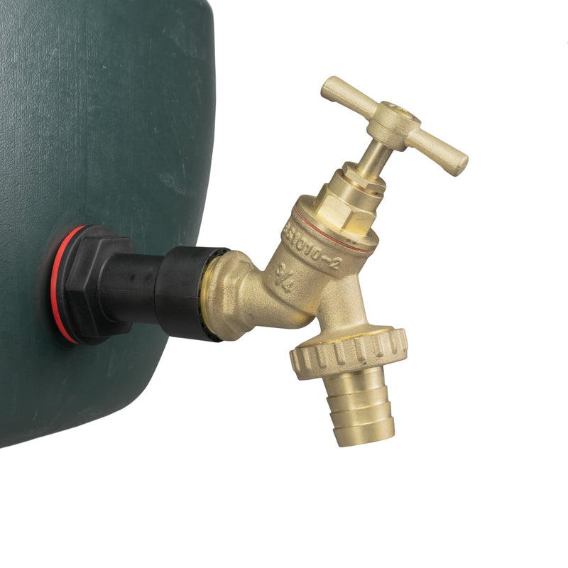 Water Butt Extension Kit 3/4" with Brass Barbed Tap and Drill Bit - Home & Garden > Lawn & Garden Tech Hose & Fittings