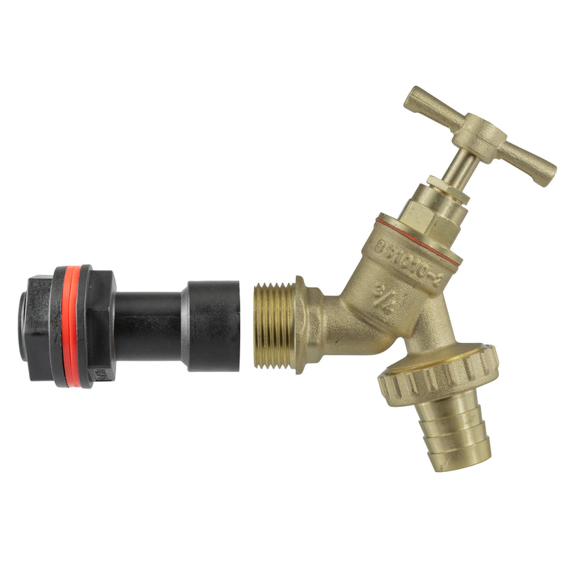 Water Butt Extension Kit 3/4" with Brass Barbed Tap and Drill Bit - Home & Garden > Lawn & Garden Tech Hose & Fittings