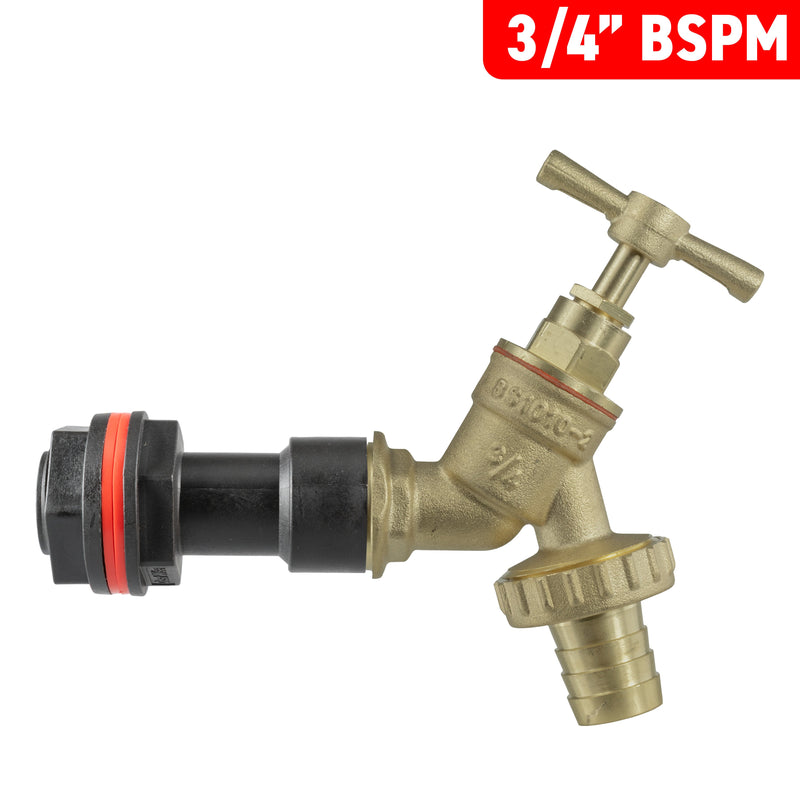 Water Butt Extension Kit 3/4" with Brass Barbed Tap and Drill Bit - Home & Garden > Lawn & Garden Tech Hose & Fittings