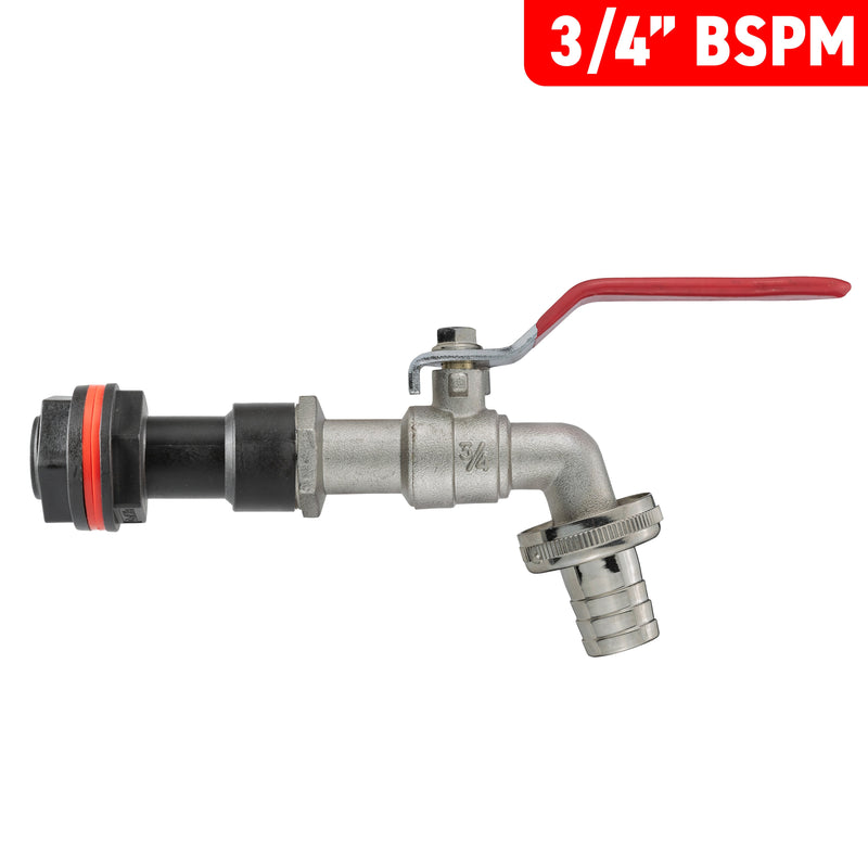 Water Butt Extension Kit 3/4" with Barbed Lever Tap and Drill Bit - Home & Garden > Lawn & Garden Tech Hose & Fittings