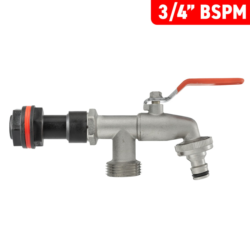 Water Butt Extension Kit 3/4" with Double Tap and Drill Bit - Home & Garden > Lawn & Garden Tech Hose & Fittings