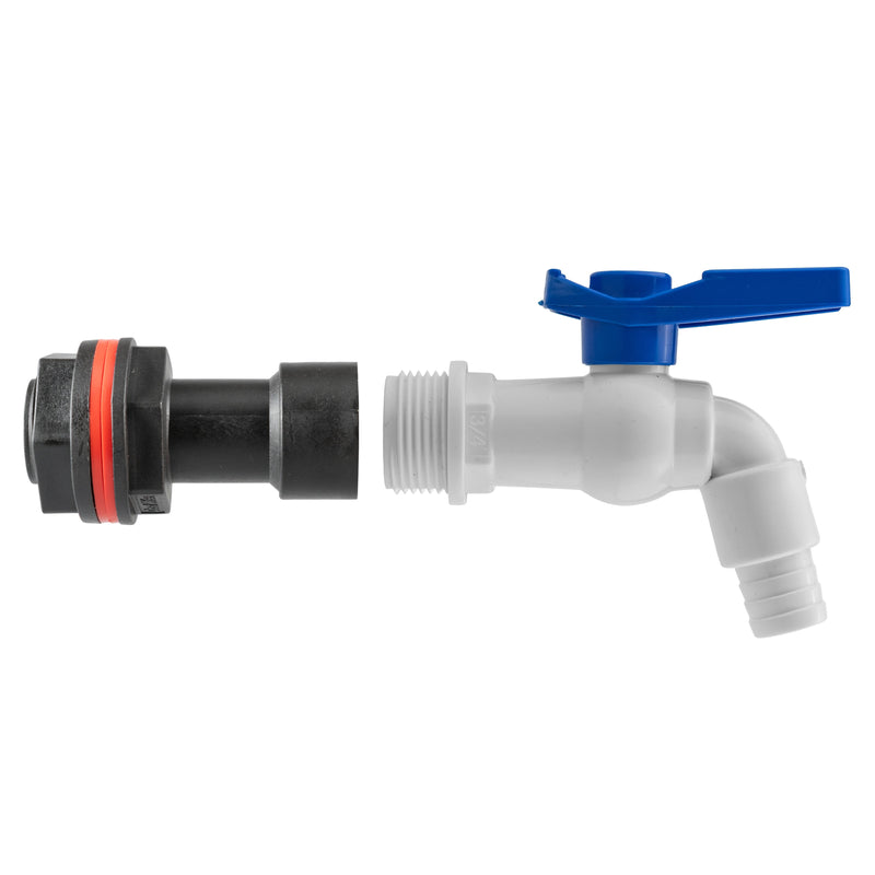 Water Butt Extension Kit 3/4" with White PVC Tap and Drill Bit - Home & Garden > Lawn & Garden Tech Hose & Fittings