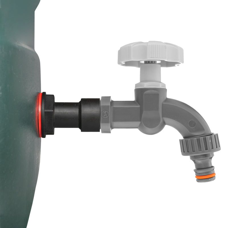 Water Butt Extension Kit 3/4" with Grey Dial Tap and Drill Bit - Home & Garden > Lawn & Garden Tech Hose & Fittings