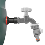 Water Butt Extension Kit 3/4" with Grey Dial Tap + Two-Way Splitter and Drill Bit - Home & Garden > Lawn & Garden Tech Hose & Fittings