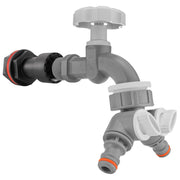 Water Butt Extension Kit 3/4" with Grey Dial Tap + Two-Way Splitter - Home & Garden > Lawn & Garden > Watering & Irrigation Tech Hose & Fittings