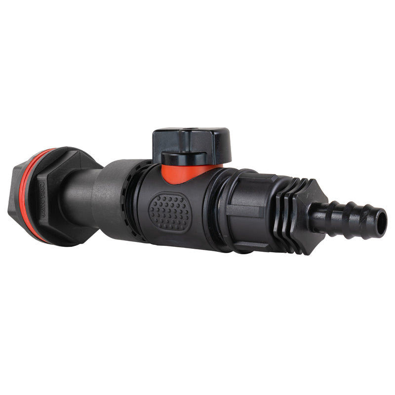 Water Butt Extension Kit 3/4" with In-Line Valve + 16mm Barb and Drill Bit - Home & Garden > Lawn & Garden Tech Hose & Fittings