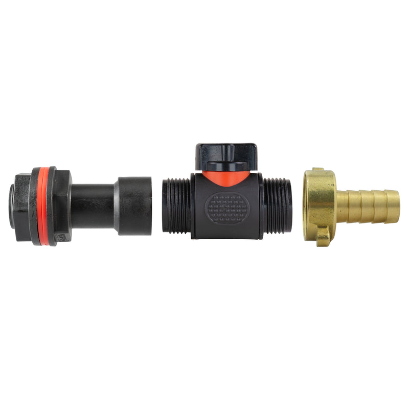 Water Butt Extension Kit 3/4" with In-Line Valve + Brass 1/2" Barb - Home & Garden > Lawn & Garden > Watering & Irrigation Tech Hose & Fittings