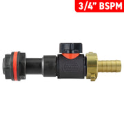 Water Butt Extension Kit 3/4" with In-Line Valve + Brass 1/2" Barb - Home & Garden > Lawn & Garden > Watering & Irrigation Tech Hose & Fittings