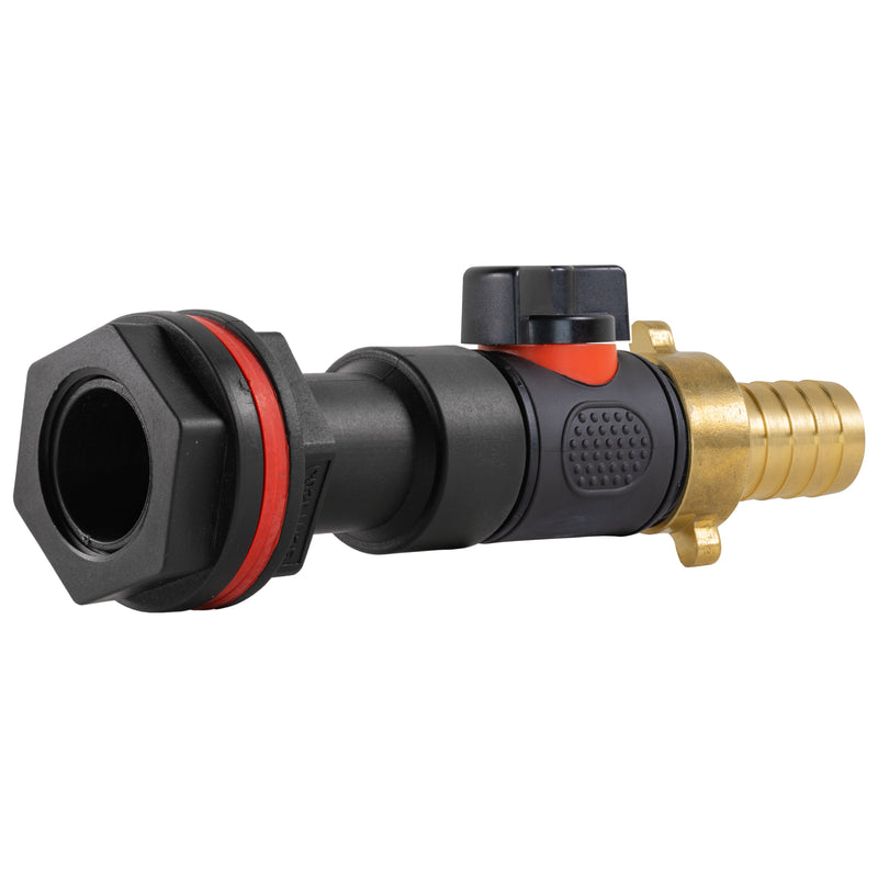 Water Butt Extension Kit 3/4" with In-Line Valve + Brass 3/4" Barb and Drill Bit - Home & Garden > Lawn & Garden Tech Hose & Fittings