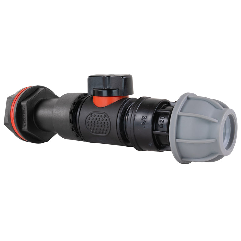 Water Butt Extension Kit 3/4" with In-Line Valve + 20mm MDPE - Home & Garden > Lawn & Garden > Watering & Irrigation Tech Hose & Fittings