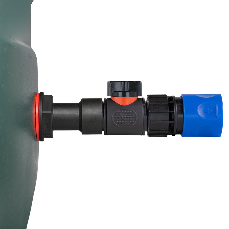 Water Butt Extension Kit 3/4" with In-Line Valve + Female Quick Connector Blue - Home & Garden > Lawn & Garden > Watering & Irrigation Tech Hose & Fittings