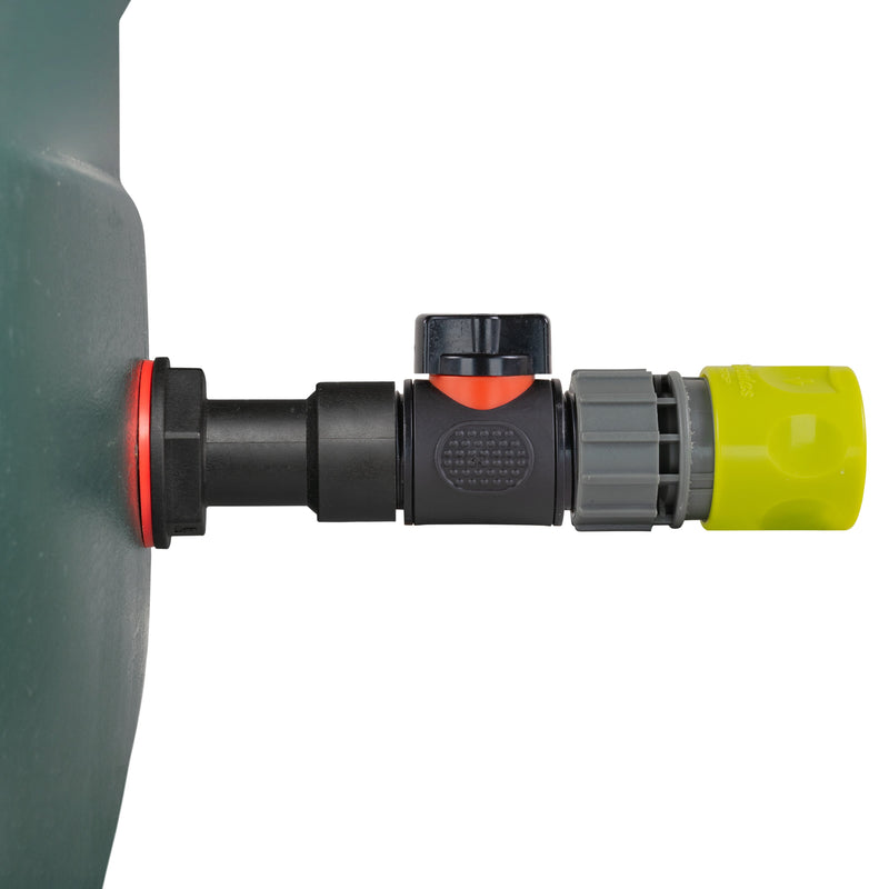 Water Butt Extension Kit 3/4" with In-Line Valve + Female Quick Connector Lime - Hardware > Plumbing > Plumbing Fittings & Supports > Plumbing Valves Tech Hose & Fittings
