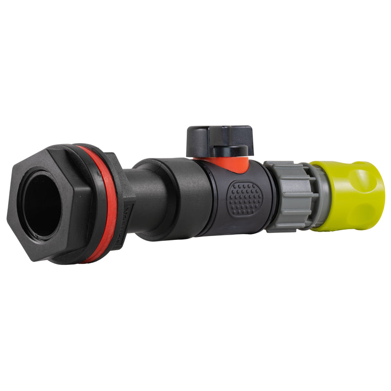 Water Butt Extension Kit 3/4" with In-Line Valve + Female Quick Connector Lime - Hardware > Plumbing > Plumbing Fittings & Supports > Plumbing Valves Tech Hose & Fittings