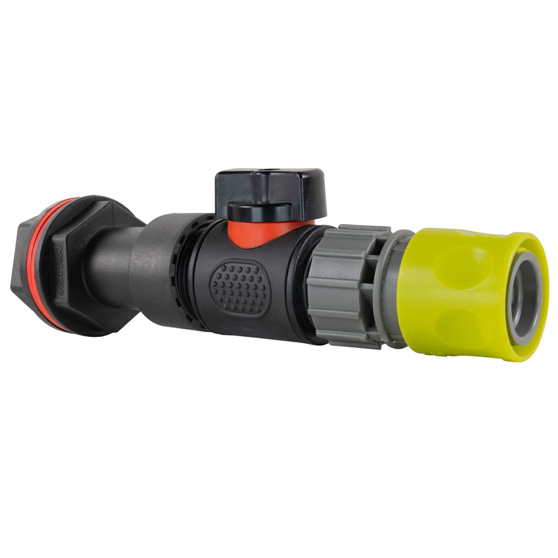 Water Butt Extension Kit 3/4" with In-Line Valve + Female Quick Connector Lime - Hardware > Plumbing > Plumbing Fittings & Supports > Plumbing Valves Tech Hose & Fittings