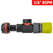 Water Butt Extension Kit 3/4" with In-Line Valve + Female Quick Connector Lime and Drill Bit - Home & Garden > Lawn & Garden Tech Hose & Fittings