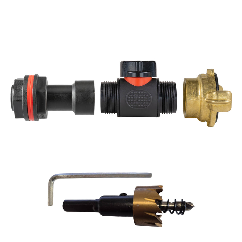 Water Butt Extension Kit 3/4" with In-Line Valve + Geka and Drill Bit - Home & Garden > Lawn & Garden Tech Hose & Fittings
