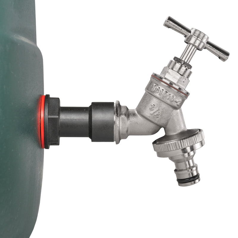 Water Butt Extension Kit 3/4" with Nickel Plated Quick Connect Tap and Drill Bit - Home & Garden > Lawn & Garden Tech Hose & Fittings