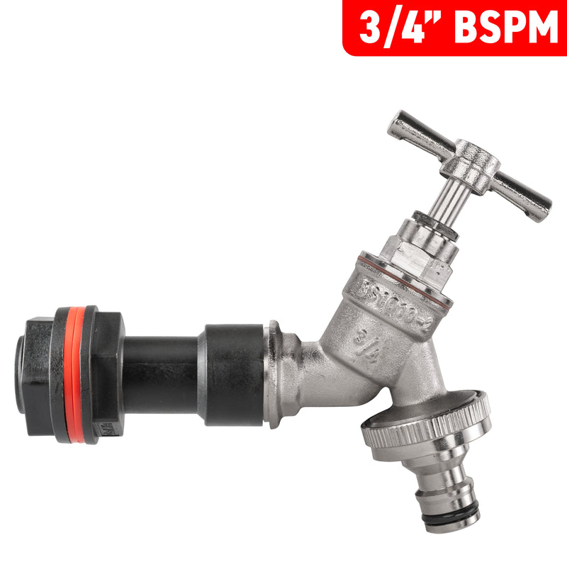 Water Butt Extension Kit 3/4" with Nickel Plated Quick Connect Tap and Drill Bit - Home & Garden > Lawn & Garden Tech Hose & Fittings
