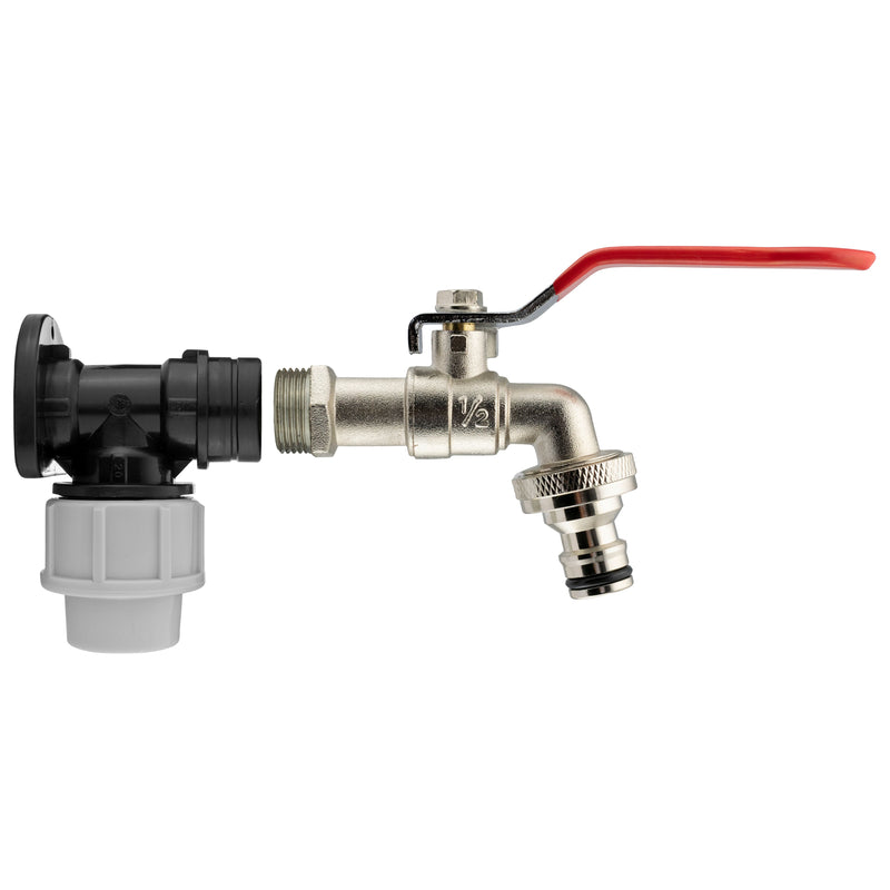 Wall Flange Kit 20mm MDPE - Lever Tap & Snap On - Home & Garden > Lawn & Garden Tech Hose & Fittings