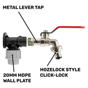 Wall Flange Kit 20mm MDPE - Lever Tap & Snap On - Home & Garden > Lawn & Garden Tech Hose & Fittings