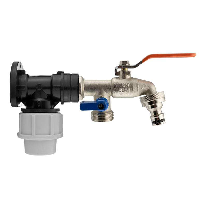Wall Flange Kit 20mm MDPE - Double Lever Tap 1/2" - Home & Garden > Lawn & Garden Tech Hose & Fittings