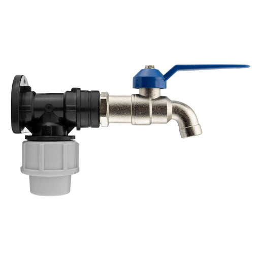 Wall Flange Kit 20mm MDPE - Simple Lever Tap 1/2" - Home & Garden > Lawn & Garden Tech Hose & Fittings