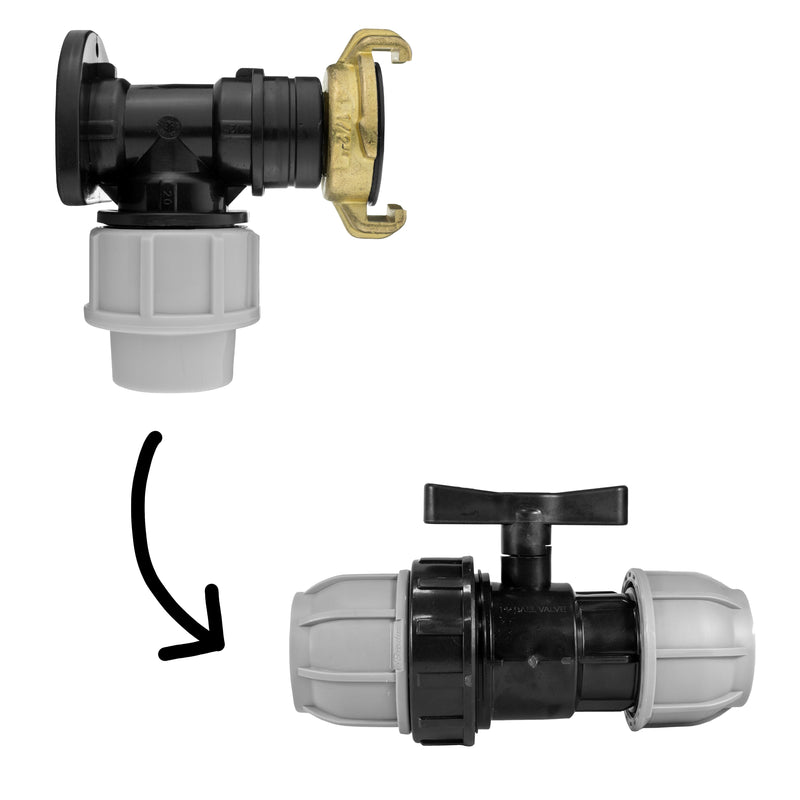 Wall Flange Kit 20mm MDPE - Geka & In Line Valve - Home & Garden > Lawn & Garden Tech Hose & Fittings