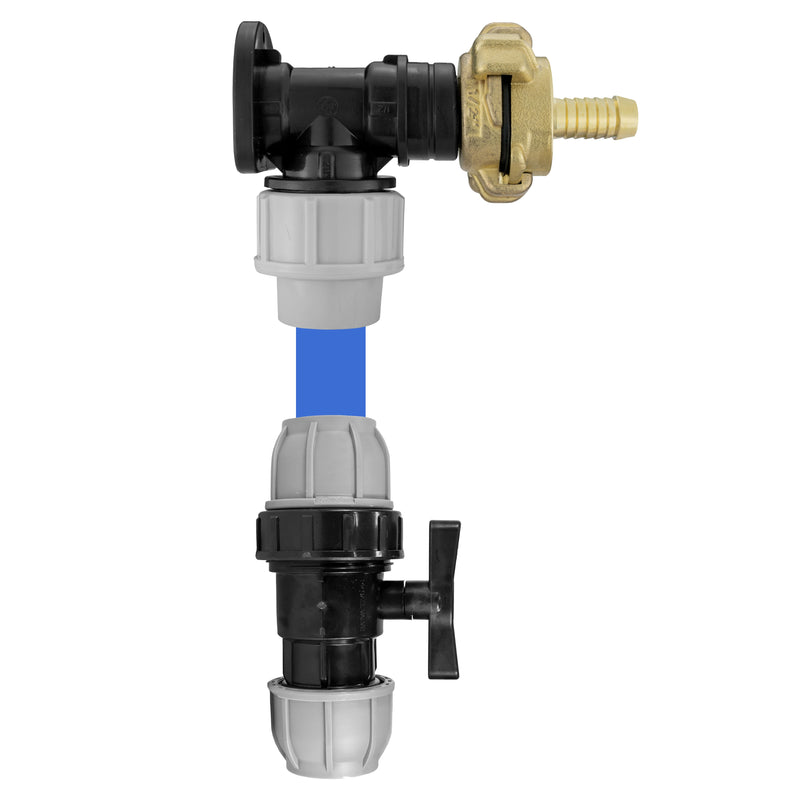 Wall Flange Kit 20mm MDPE - Geka & In Line Valve + 1/2"Barb - Home & Garden > Lawn & Garden Tech Hose & Fittings