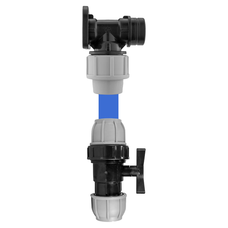 Wall Flange Kit 20mm MDPE With In-Line Valve - Home & Garden > Lawn & Garden Tech Hose & Fittings