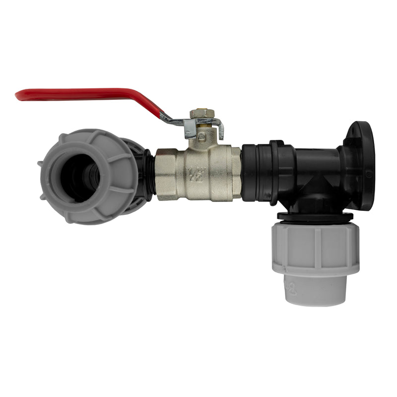 Wall Flange Kit 20mm MDPE - Lever Valve & 20mm MDPE Tee Outlet - Home & Garden > Lawn & Garden Tech Hose & Fittings