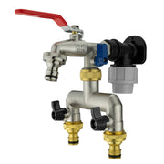 Wall Flange Kit 20mm MDPE - Double Tap with Triple Outlet - Home & Garden > Lawn & Garden Tech Hose & Fittings