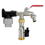 Wall Flange Kit 20mm MDPE - Double Tap with Triple Outlet Thread - Home & Garden > Lawn & Garden Tech Hose & Fittings