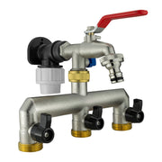 Wall Flange Kit 20mm MDPE + Triple Outlet Metal Splitter Tap - Home & Garden > Lawn & Garden Tech Hose & Fittings