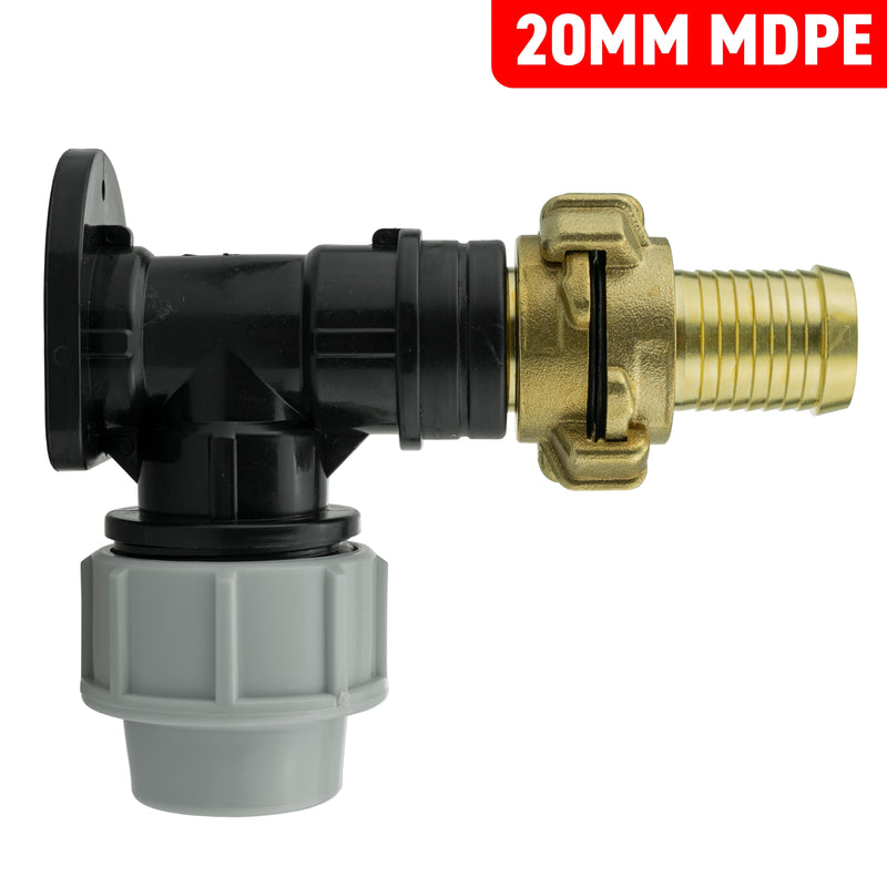 Wall Flange Kit 20mm MDPE + 25mm Barbed Geka Set - Home & Garden > Lawn & Garden Tech Hose & Fittings