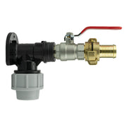 Wall Flange Kit 20mm MDPE + Lever Valve + 25mm Barbed Geka Set - Home & Garden > Lawn & Garden Tech Hose & Fittings