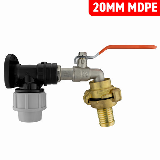 Wall Flange Kit 20mm MDPE + Lever Tap + 25mm Barbed Geka Set - Home & Garden > Lawn & Garden Tech Hose & Fittings