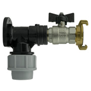 Wall Flange Kit 20mm MDPE + Bib Valve + ½” Geka - Home & Garden > Lawn & Garden Tech Hose & Fittings