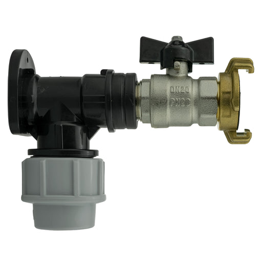 Wall Flange Kit 20mm MDPE + Bib Valve + ½” Geka - Home & Garden > Lawn & Garden Tech Hose & Fittings