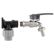 Wall Flange Kit 20mm MDPE - Lever Tap with Hose Barb and Side Lock - Garden watering