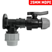 Wall Flange Kit 25mm MDPE + 25mm MDPE Valve - Home & Garden > Lawn & Garden Tech Hose & Fittings