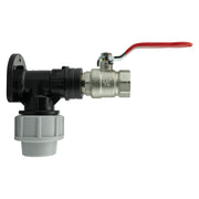 Wall Flange Kit 25mm MDPE + Lever Valve ¾” BSP - Home & Garden > Lawn & Garden Tech Hose & Fittings