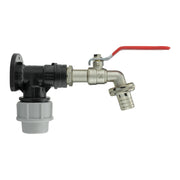 Wall Flange Kit 25mm MDPE + Lever Tap 3/4" Barb - Home & Garden > Lawn & Garden Tech Hose & Fittings