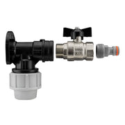 Wall Flange Kit 25mm MDPE + Bib Valve + Click Lock Male WL - Home & Garden > Lawn & Garden Tech Hose & Fittings