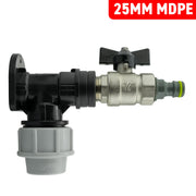 Wall Flange Kit 25mm MDPE + Bib Valve + Click Lock Male Lime - Home & Garden > Lawn & Garden Tech Hose & Fittings