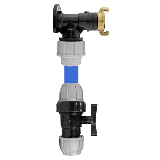 Wall Flange Kit 25mm MDPE + 25mm MDPE Valve + ¾” BSP Geka - Home & Garden > Lawn & Garden Tech Hose & Fittings